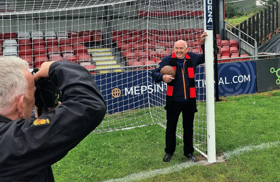 MEPS International founder Peter Fish at Sheffield FC's newly-rebranded Home of Football Stadium 