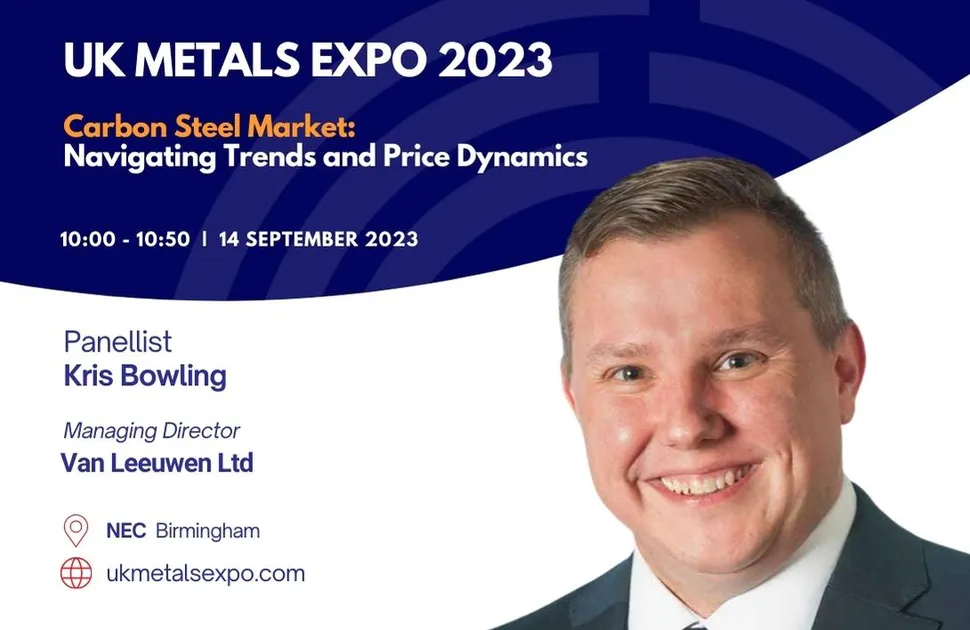 Van Leeuwen managing director Kris Bowling will team up with MEPS International for a panel debate at the UK Metals Expo 2023