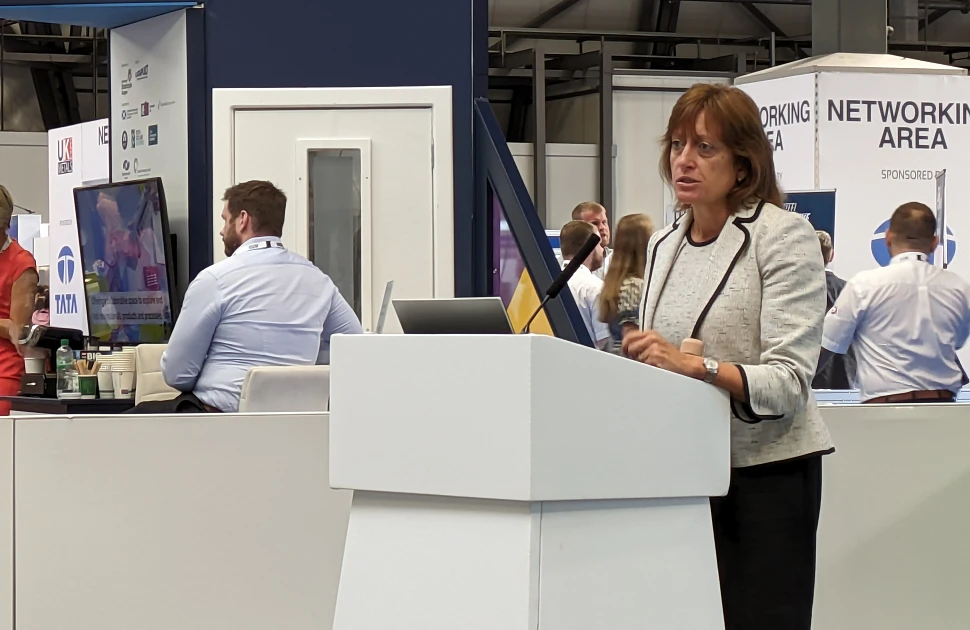 Stellantis senior vice president of circular economy Alison Jones at the UK Metals Expo 2023
