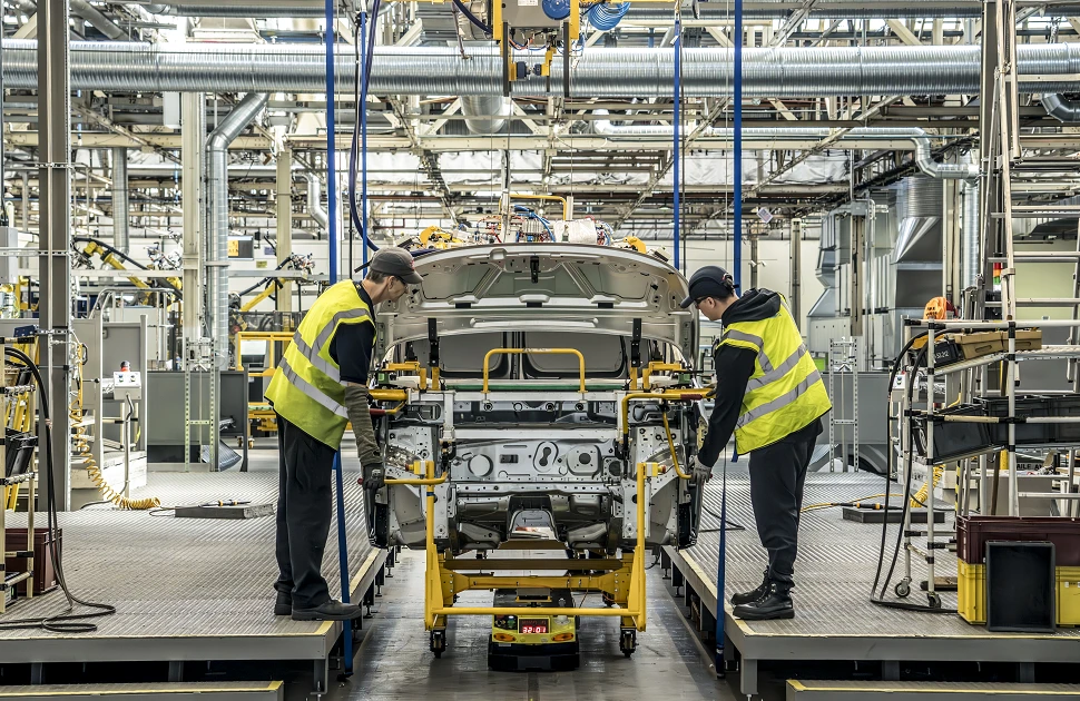EV commercial vehicle production line at Stellantis' Ellesmere Port plant