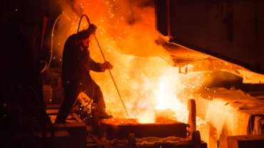 Steelworker in action