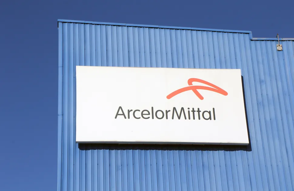 ArcelorMittal logo on building