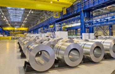 Warehouse stock of steel coil