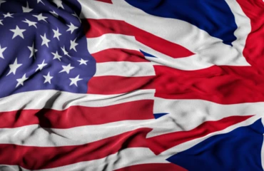 US and UK flags draped together