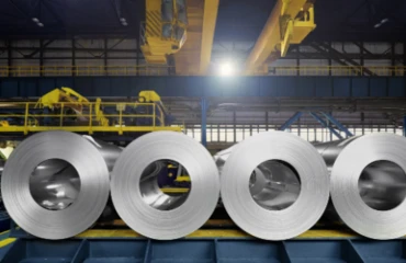 Steel coils in a warehouse
