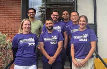 Taking up the 10k charity challenge: some of MEPS's entrants to this year's Sheffield 10k run