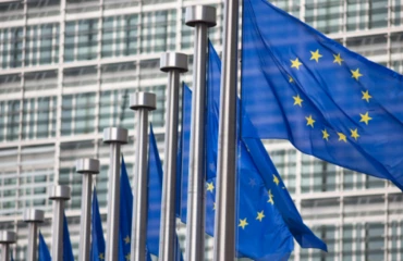 EU flags in Brussels