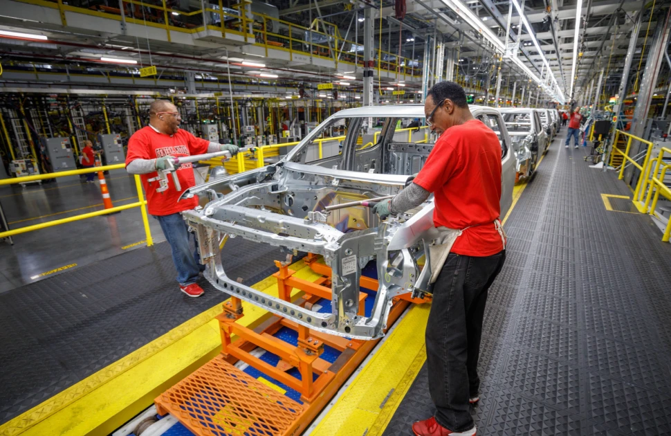General Motors pickup production line