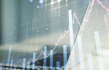 Economic chart showing an upwards trend