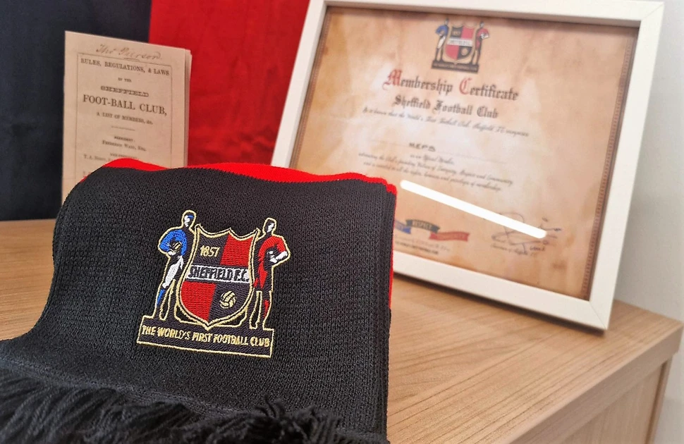 Image of certificate and scarf 